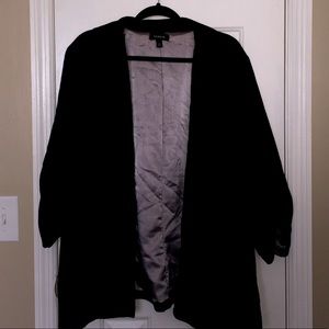 Black ruched sleeve blazer